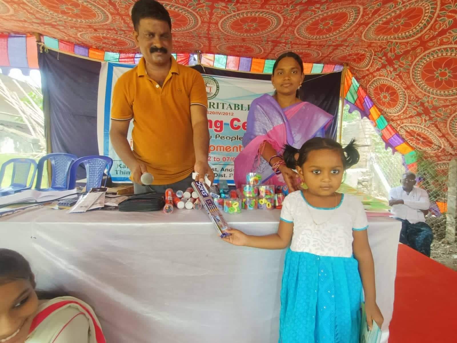 Community event with families and volunteers