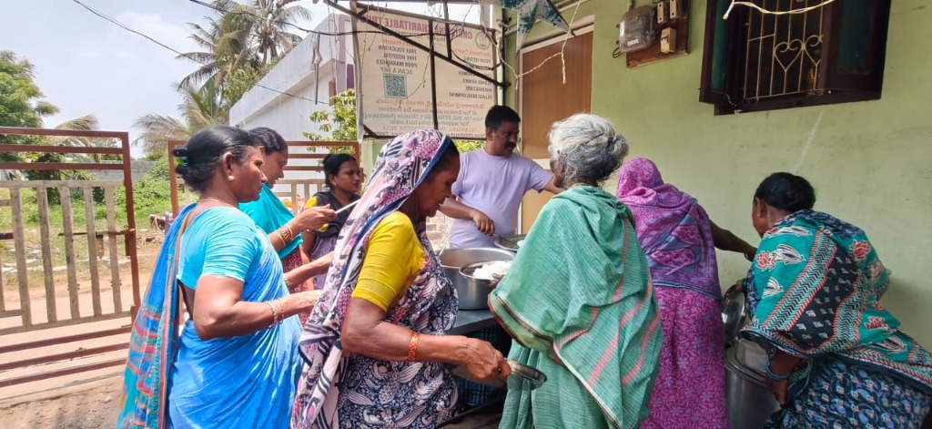 Elderly people receiving care